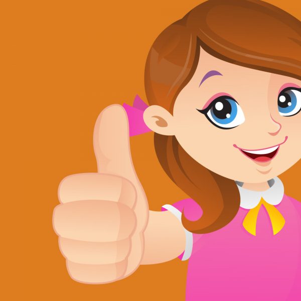Cartoon illustration of a girl